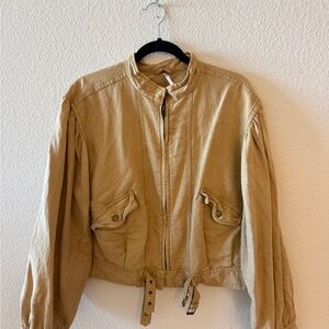 Free People Tan Utility Jacket